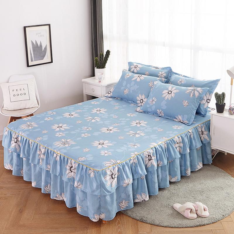 1PC Pastoral Style Bed Cover Colchas De Cama Matrimonial Double Lace Bed Skirt King Bedsheets Skirts (pillowcase Need Order)