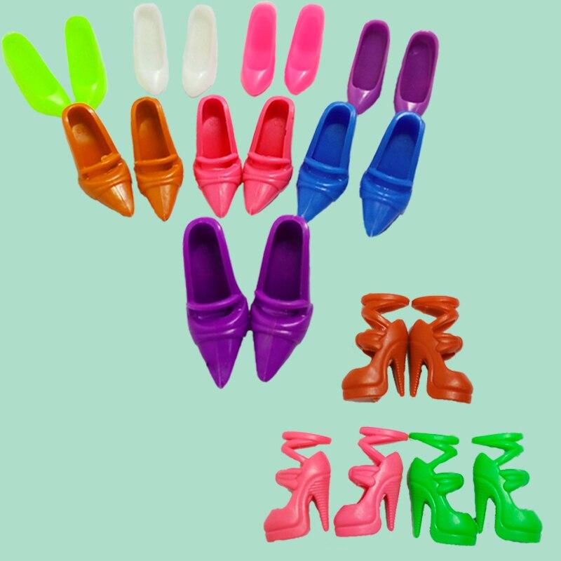 40 пар/лот, аксессуары для кукол, модный микс, ассорти, кукольная обувь, различные стили, сандалии на каблуке для кукол Барби, 1/6 куклы BJD