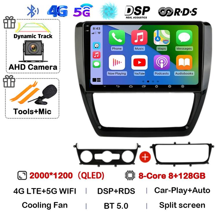 Android 14 Carplay Auto 4G+WIFI Car Radio For Volkswagen VW Sagitar Jetta Bora 2011-2018 Multimidia Video Player GPS Head Unit