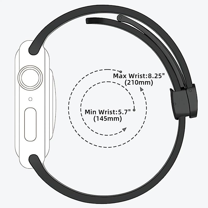 Магнитный силиконовый ремешок для Apple Watch Band Ultra 3 2 49мм 45мм 41мм Браслет для iWatch Series 11 10 9 8 7 6 SE 5 4 3 38мм 46мм 42мм 44мм