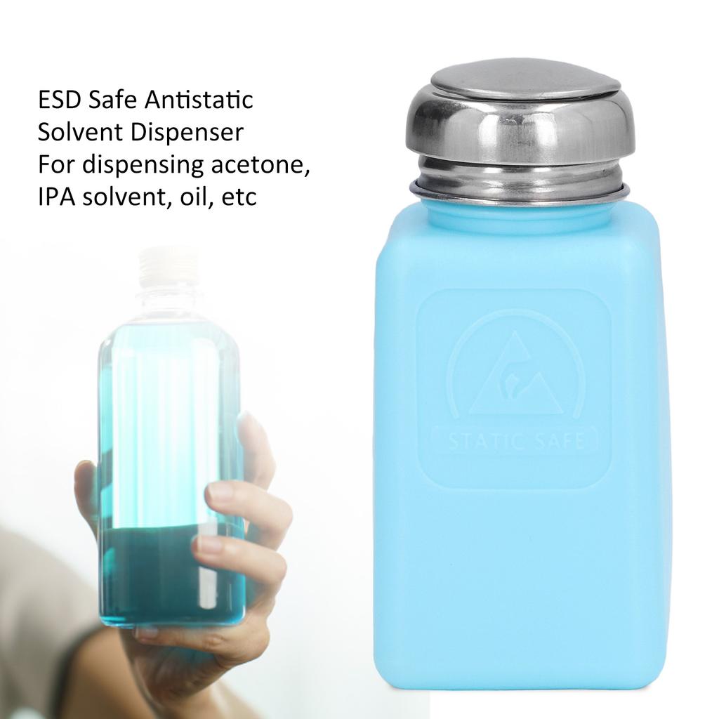 200ML Press Type Solvent Dispenser ESD Anti Static Bottle with Stainless Steel Lid Anti Static Bottle