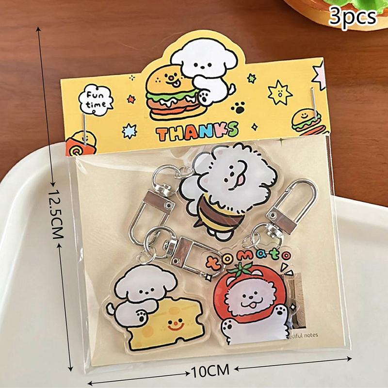 3 шт. Милая простая универсальная акриловая брошь, высококачественная брошь в виде щенка, мультяшный брелок для сумки, украшения, одежда, аксессуары, подарки