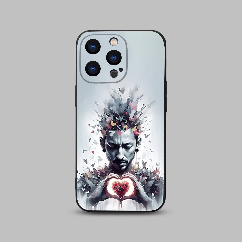 Чехол для телефона Chester Bennington For iPhone 17,16,15,14,13,12,11,Pro,Max,Plus,X,XS,SE4,E,Mini, Мягкий черный чехол