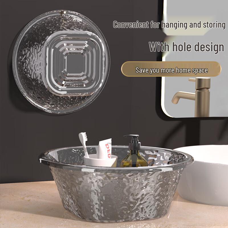 Transparent Water Ripple Plastic Washbasin Set