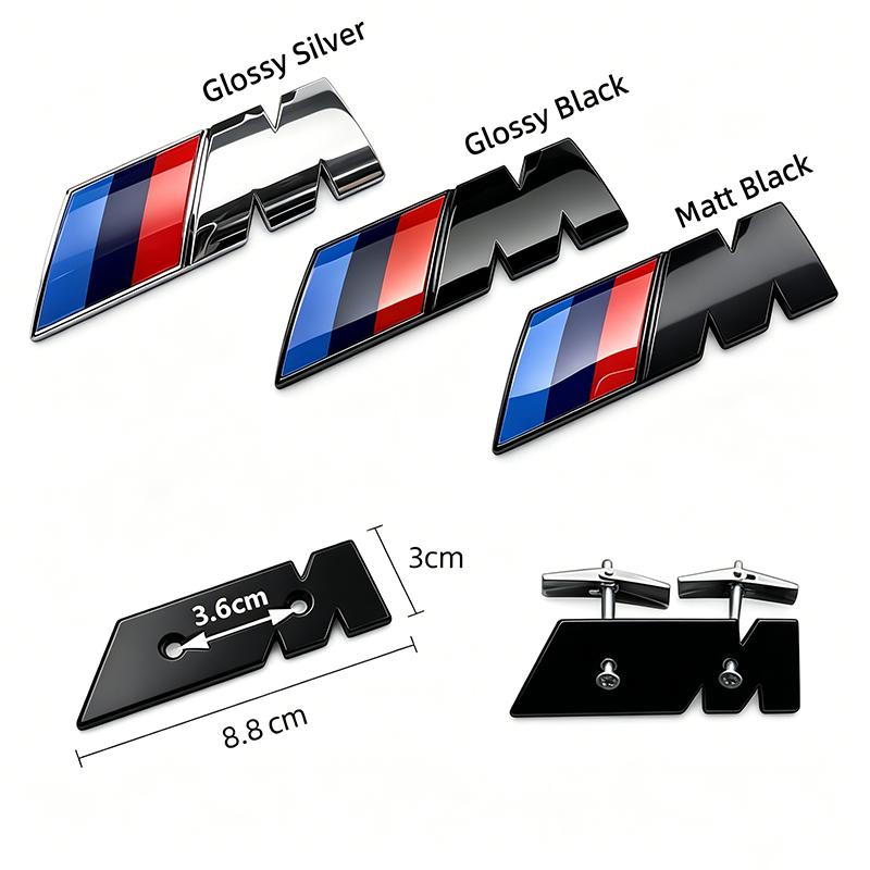 CTCE1 3D ABS/Metal Car Styling Front Grille Badge Emblem Accessory For BMW M E46 E90 E60 F30 F10 E39 E36 F20 G30 G20 E87 E92 E91 E30