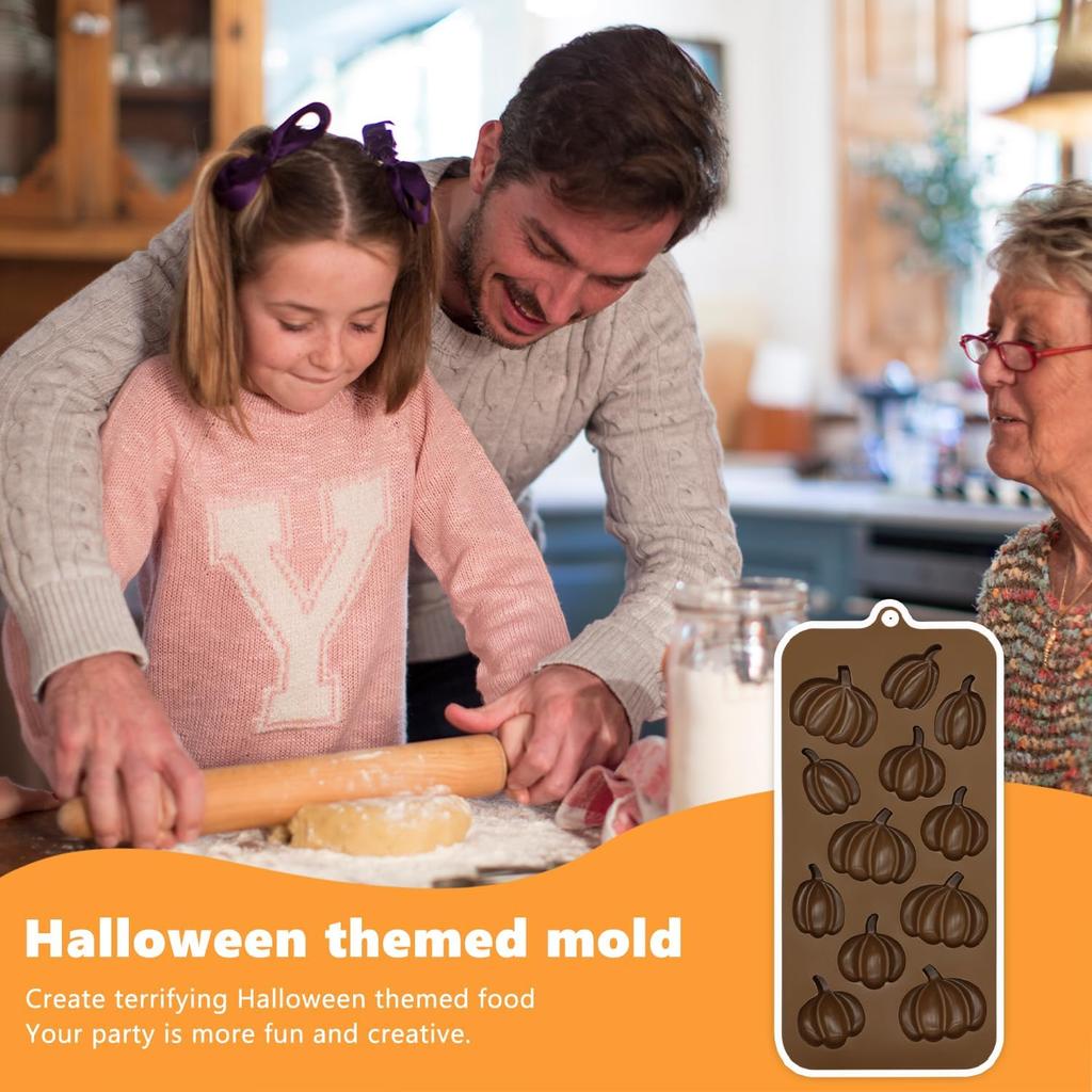 ALLY-MAGIC Halloween Silicone Mould Pumpkin Ice Cube Moulds Candy Molds Baking Moulds Fondant Moulds Y6-WSTPMJ (Pumpkin)
