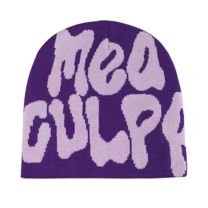 Hight Quality Trendy Hip-Hop Letter Printed Beanie Cap For Men Women Korean Style  All-Match Caps Autumn Winter Warm Hats