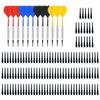 Safe Darts 12Pieces 14g Darts Set Soft Plastic Tip Plastic Barrels Iron Nickel Plated Shaft Plastic Flight with 100 Tips