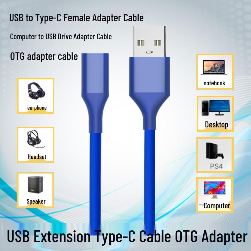 OTG-адаптер-кабель Type-C (розетка) на USB (вилка) для телефонов и планшетов