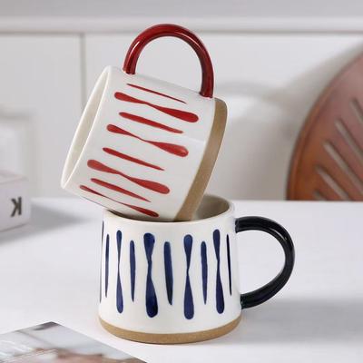 Дизайнерское чувство нишевой кружки Высококачественная акварельная керамическая чашка Каменная парная чашка Офисная чашка для кофе и молока