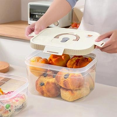 Прозрачный контейнер для хранения продуктов в холодильнике, хлебница с ручкой и крышкой, влагонепроницаемый, герметичный контейнер для хлеба и продуктов для кухни