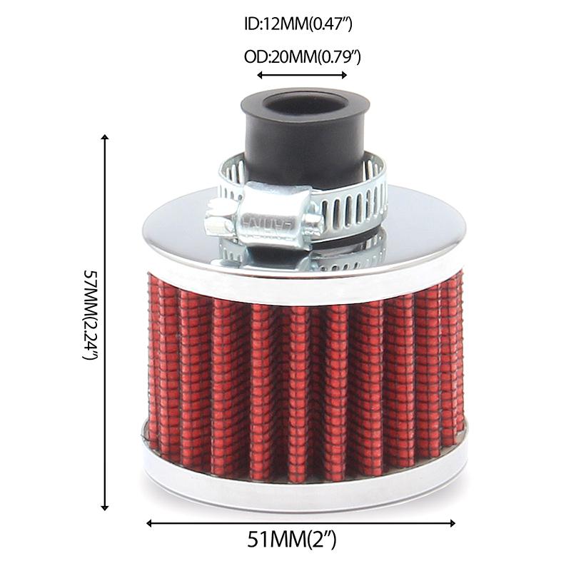 Универсальный Маленький 12 мм Воздушный Фильтр Мотоцикл Турбо Высокий Поток Гоночный Фильтр Впуска Холодного Воздуха Грибовидная Головка Автоаксессуары