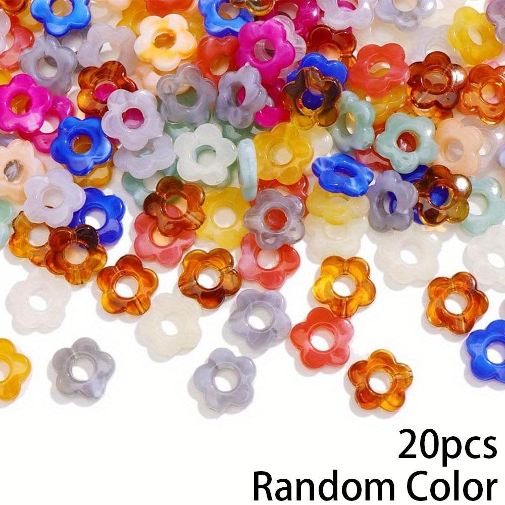 20/40/60 шт. Акриловые бусины в форме цветка, полые бусины в форме цветка, разделенные бусины, объемные, для самостоятельного изготовления, цветные, для ожерелья, сережек, браслетов, ювелирных изделий