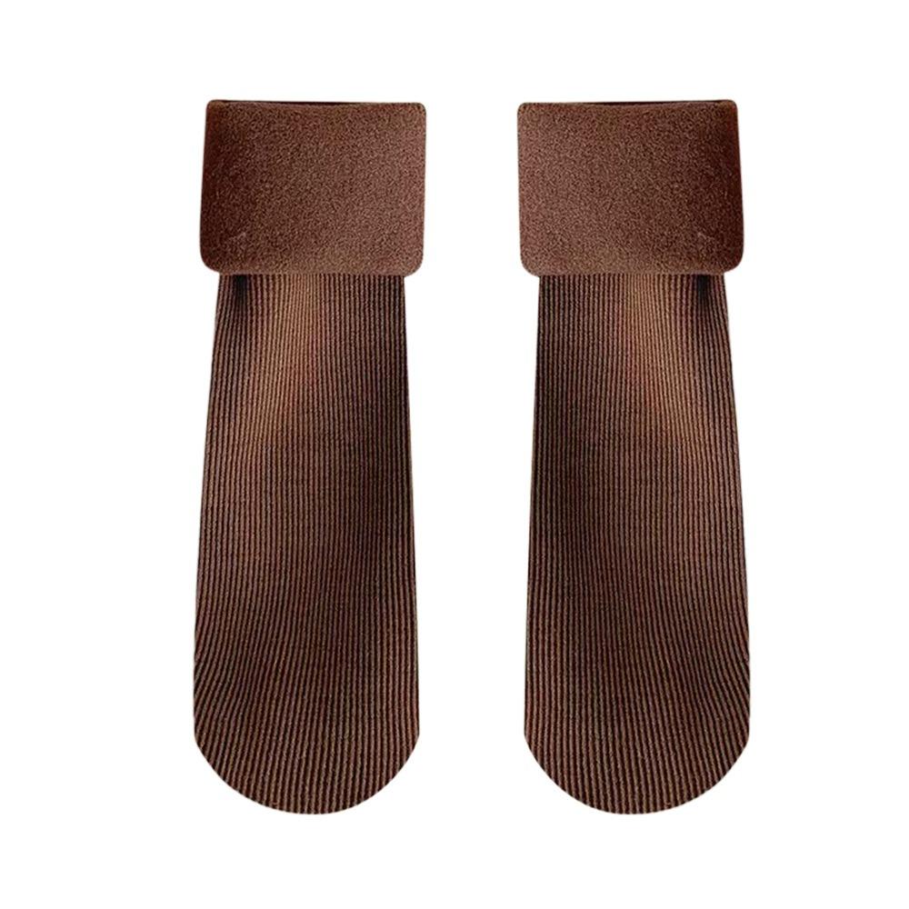 Однотонные бархатные напольные носки-гольфы, бесшовные носки для сна, толстые плюшевые носки для снега для женщин и мужчин