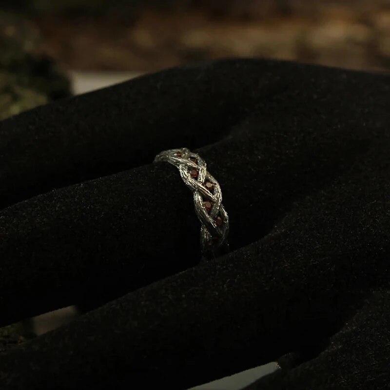 Богемное винтажное античное золотое кольцо с переплетенным крестом, кольцо с инкрустацией, кольцо с красным кристаллом, кольцо с кельтским узлом викингов, женское обручальное кольцо