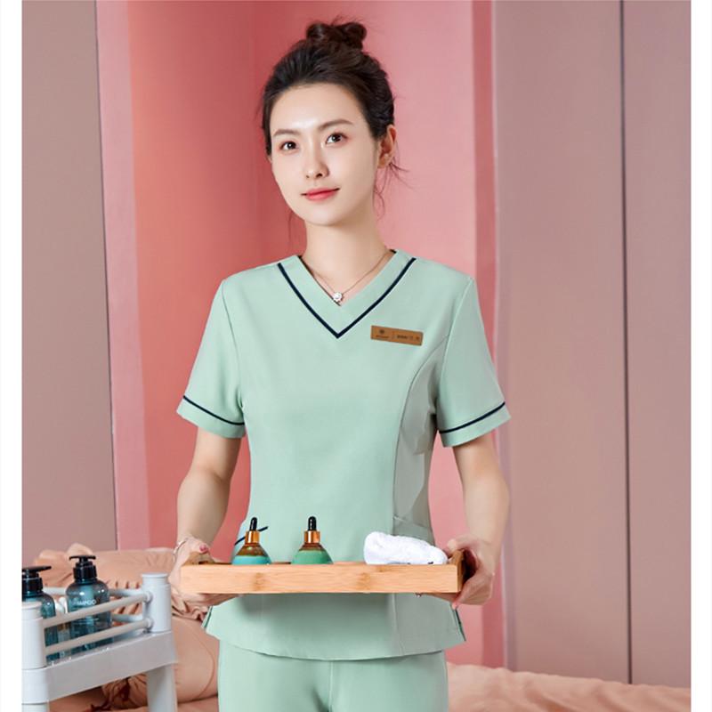 Unisex High-End Spa & Sauna Uniform Set for Beauty Technicians and Postpartum Recovery Specialists.