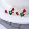 Trendy Candy Cane Bow Stud Earrings - Unique Christmas Jewelry for Women