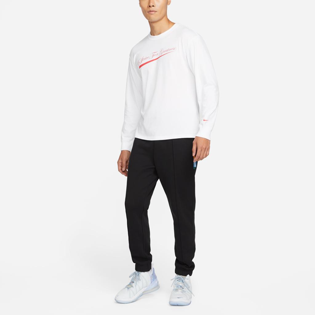Nike Леброн Свободный крой Флисовая подкладка Эластичная манжета Вязаные спортивные штаны Мужские Черный DA6705-010
