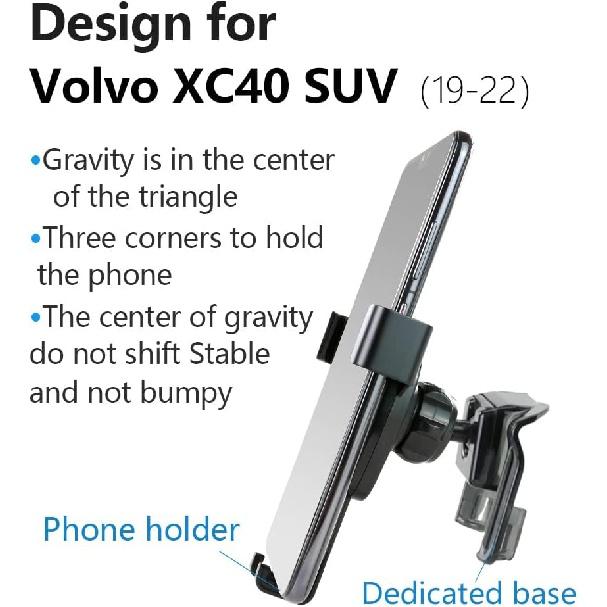 Автомобильный держатель телефона для внедорожника Volvo XC40 2019-2024 годов, автомобильные аксессуары, кронштейн для навигации, украшение интерьера, крепление для мобильного телефона