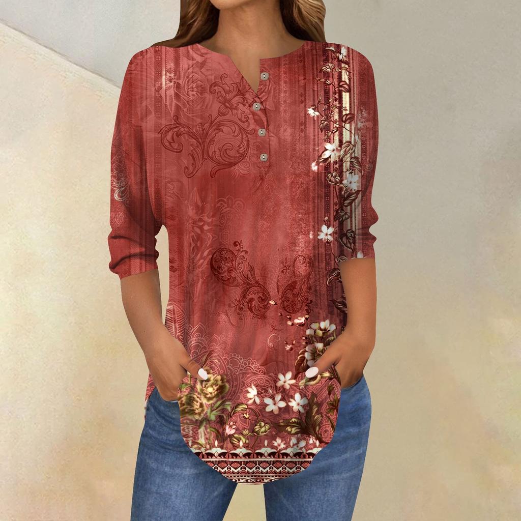 Женские повседневные рубашки с рукавом 3/4, модные туники с принтом Святого Патрика и карманами