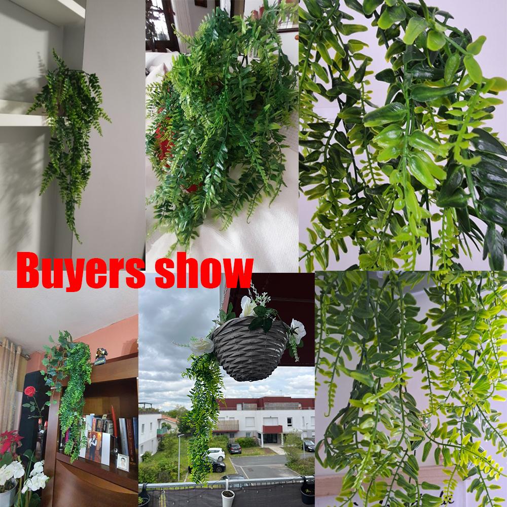 3 шт. персидских листьев папоротника для домашнего сада, декора комнаты, подвесное искусственное растение, пластиковая лоза, трава, свадебная вечеринка, настенное украшение для дома