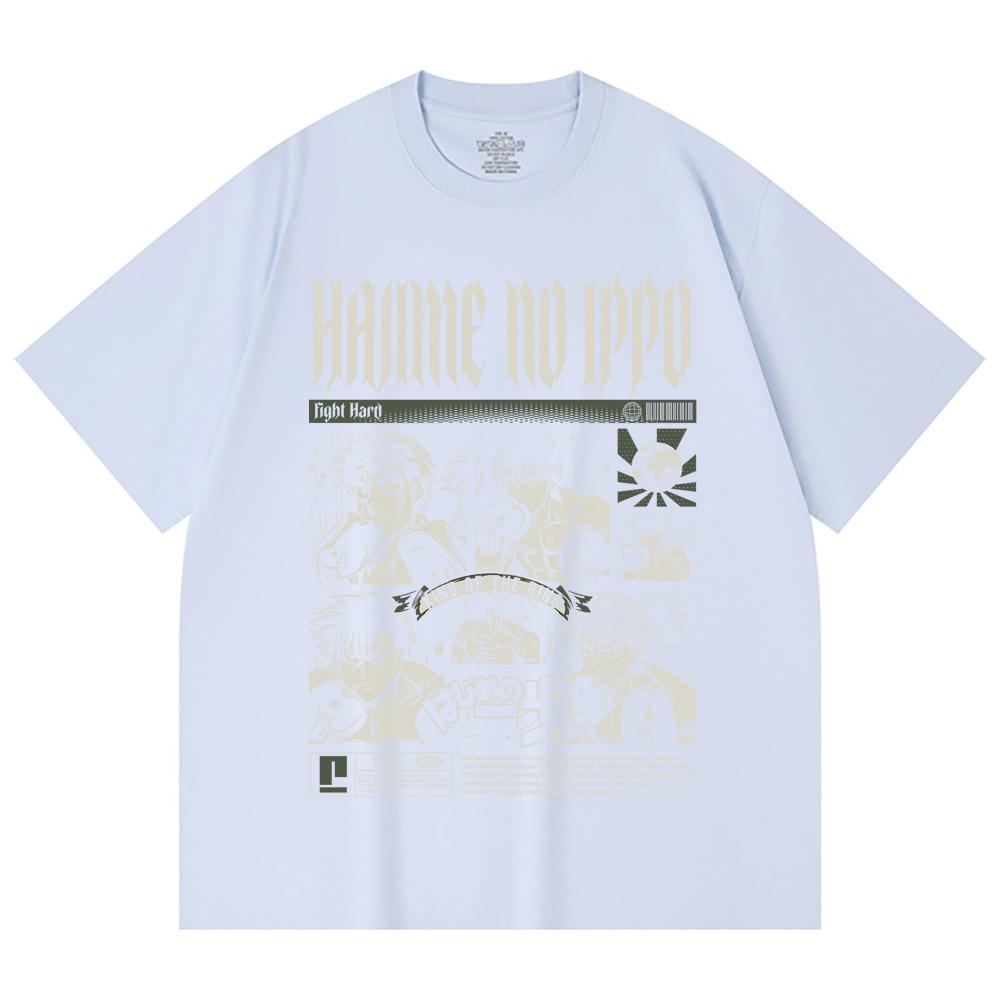 230 Gsm 100% Cotton Hajime no Ippo V3 Print Unisex Heavy Cotton T Shirt