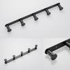 Bathroom Accessories Towel Hook Matte Black Towel Robe Coat Rack Rows Hooks