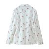 Spring Women's Fashionable Sweet Floral Suit With Adjustable Waist Jacket