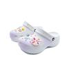 Crocs Classic Platform Lined Clog Childish Purple EVA Hole Shoes Unisex Styles White and Purple