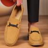 Fashion 2025 New Suede Leather Loafers Fashionable Versatile Business Dating Men Leather Shoes Comfortable Flats Anti Slip Driving Shoes