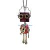 HX6F Wooden Robot Pendant Necklace Stylish Collarbone Chain DIY Block Neckchain Jewelry Eye Catching Accessories