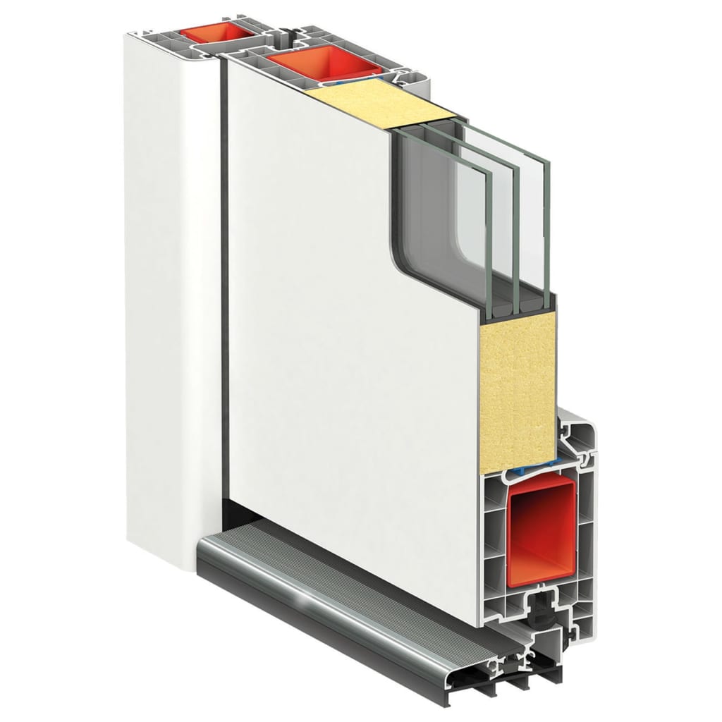 White Exterior Door 100x210 cm Aluminum and PVC
