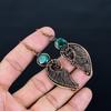 Emerald 999 Copper Wire Wrapped Earrings, Handmade Gemstone Earrings, Gift For Mom Antique Jewelry