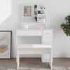 VidaXL Dressing Table with Mirror High Gloss White 86.5x35x136 Cm 802963