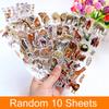10 Sheets Cute Animals Bubble Stickers Kawaii 3D Stickers Toy for Children No Repetition Kids DIY Scrapbooking Stickers Gift