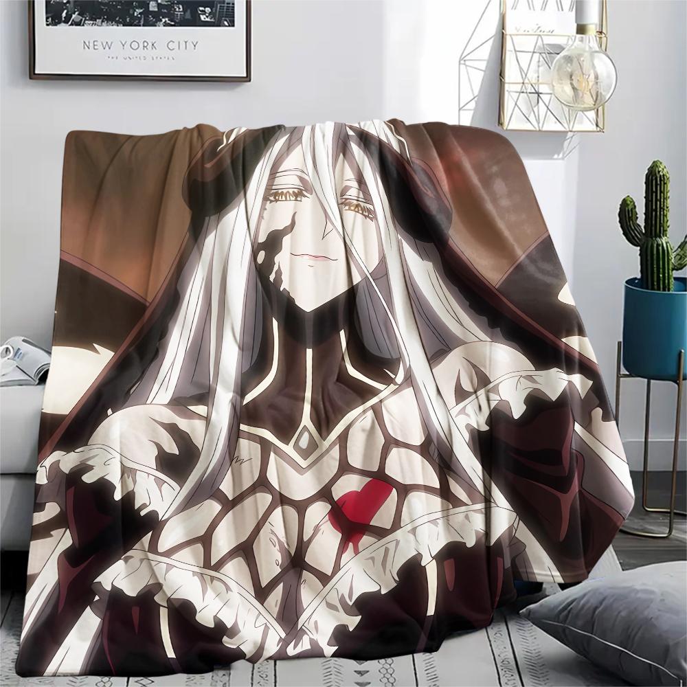 1 шт. Фланелевое одеяло с принтом OVERLORD, Высококачественное, для всех сезонов, Декор для дома, Тепло и уют, Идеально для рождественских подарков