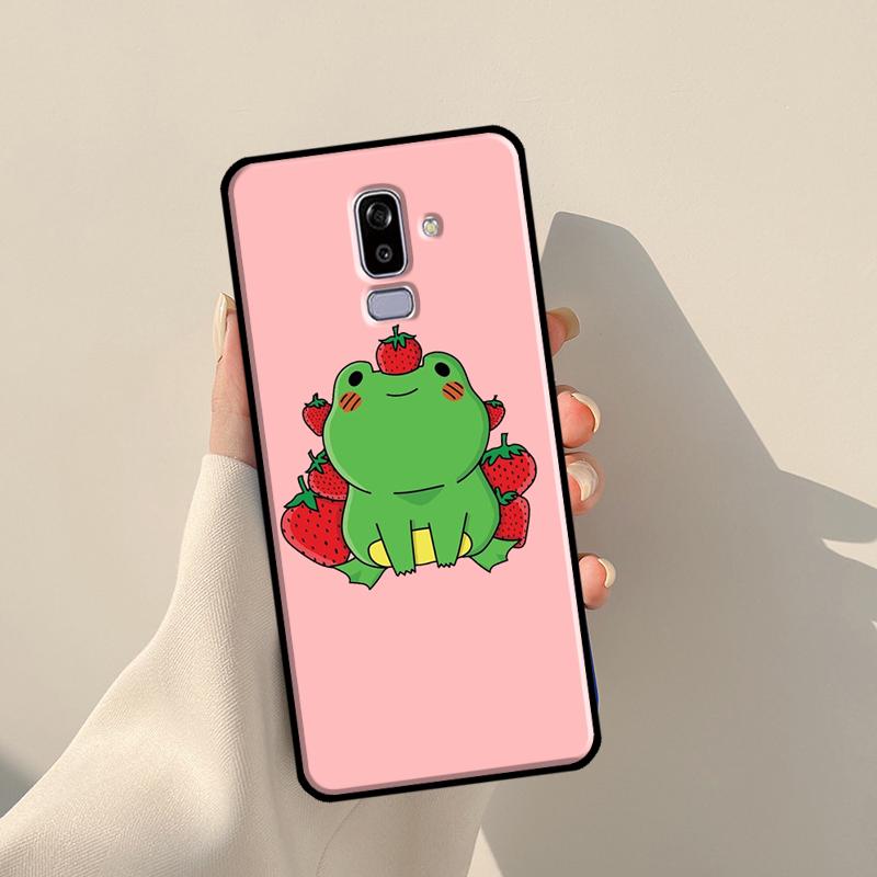 Cottagecore Fruit Strawberry Frog Case For Samsung Galaxy J3 J5 J7 2017 A3 A5 J1 2016 J4 J6 Plus A6 A7 A8 A9 J8 2018 Coque
