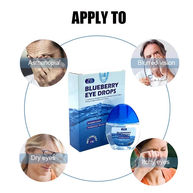 Cool Eye Drop Blueberry Essence Eye Drops Relieves Red Eyes Blurred Vision Dry Itchy Eyes Clean Detox Protect Eyesight