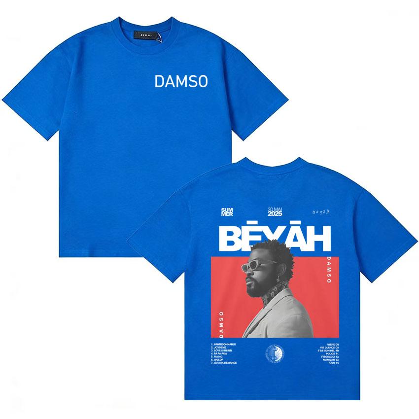 Певец Damso Летний Альбом Футболка Мода Оверсайз Уютная Готическая Футболка с Коротким Рукавом Унисекс Женская Ретро Эстетика Уличная Одежда