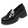 Fashion Women 2024 Spring Autumn Deep Mouth High Heels Loafers Patent Leather Chunky Platform Pumps Slip On Black Office Mary Jane Shoes