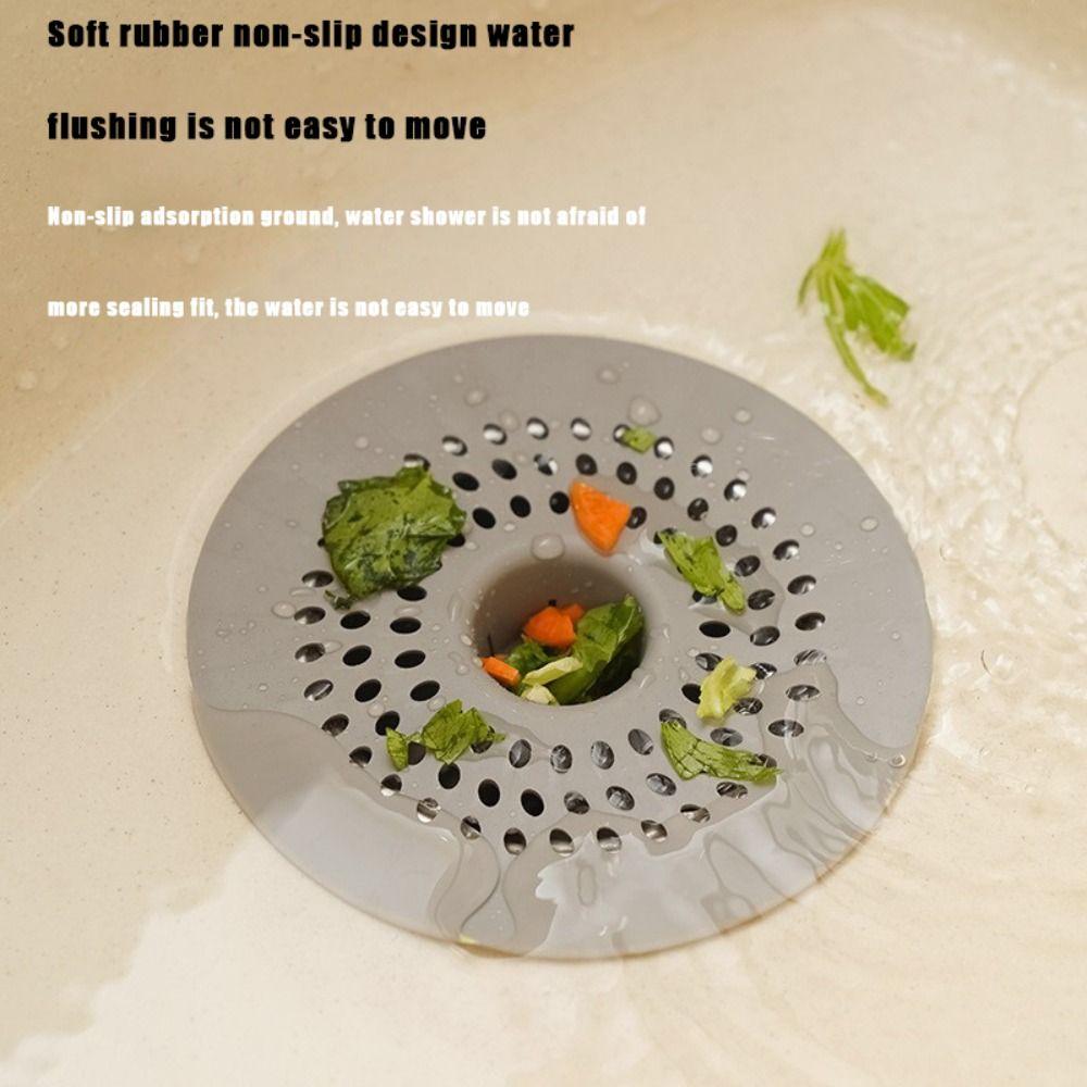 Anti-blocking Hair Kitchen Sink Filter Round Stain Resistant Sink Strainer Lightweight Silicone Hair Filter Hand Sink