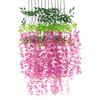 Artificial Flowers Garland Hanging Wisteria Decoration 12 Pcs Purple