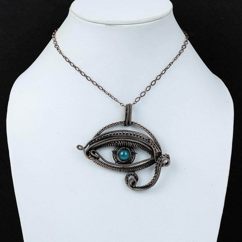 Подвеска от сглаза с апатитом, обернутая медной проволокой, подвеска из драгоценного камня, ювелирное изделие ручной работы из апатита, подвеска от сглаза с медной проволокой, ювелирное изделие в подарок на годовщину