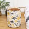 Большая корзина для грязного белья Мультяшный узор Складное ведро для хранения одежды Сумка-органайзер для детских игрушек с водонепроницаемым слоем