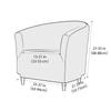 Water Repellent Club Sofa Cover Stretch Tub Chair Slipcover Solid Color Sofa Cover Couch Covers Study Bar Counter Living Room