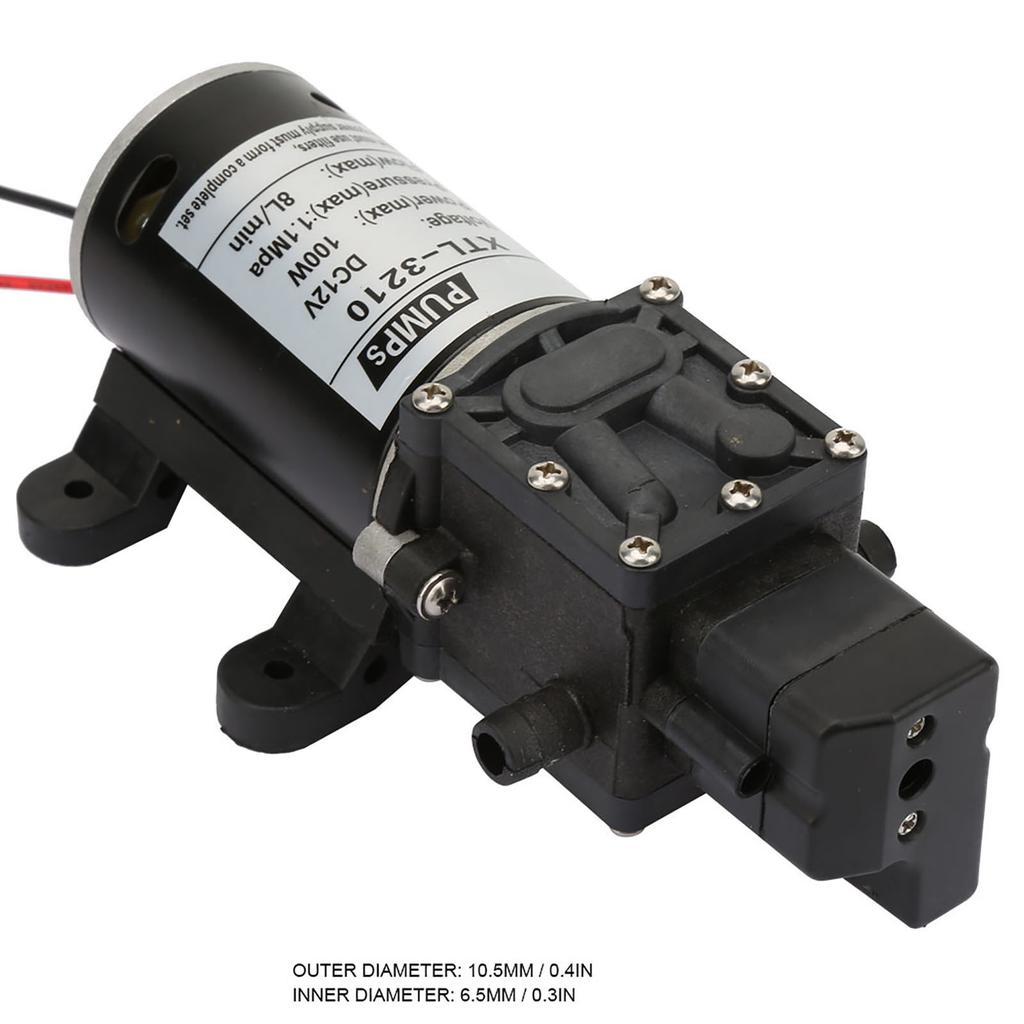 Электрический диафрагменный самовсасывающий водяной насос высокого давления с реле давления 12В 100Вт