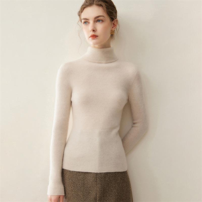 Lekasha Women's Slim Fit 100% Pure Cashmere Stand Collar Pullover
