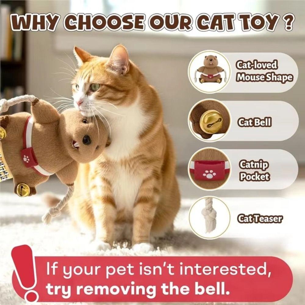 Interactive Cat Play Glove With Teaser Bell Puppet Toy  for Bedroom Kitchen Porch Balcony