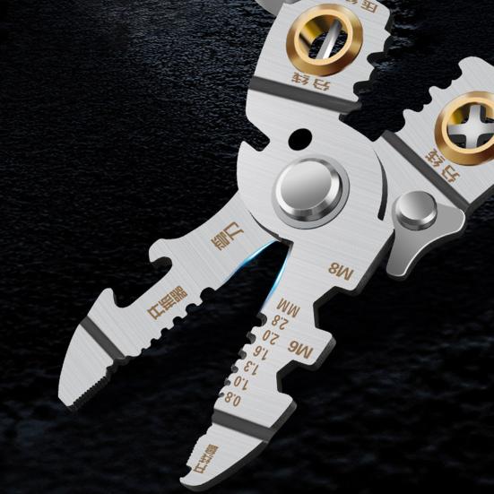 Wire Strippers Professional Electrician Pliers with Non-Slip Handle Electricity Measurement Function Portable Cable Scissors Wire Stripping Pliers