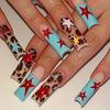 1 Набор Накладных Ногтей Длинные Полное Покрытие Легкий DIY Искусственный Маникюрный Набор Без Раздражения Легко Наносить Накладные Ногти с Бесшовным Прилеганием Салон Маникюра Вечеринка Свадьба